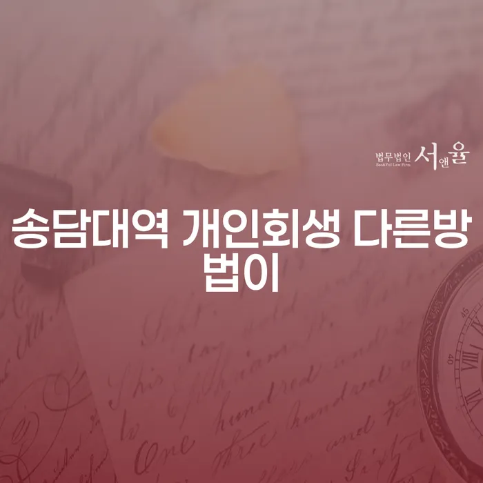송담대역 개인회생 다른방법이