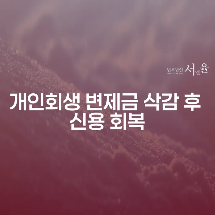 개인회생 변제금 삭감 후 신용 회복, 가능할까요?